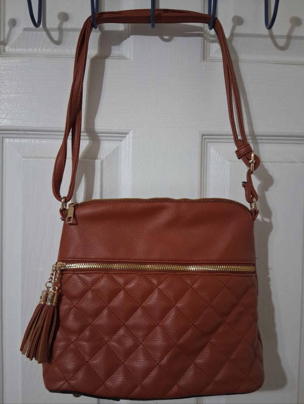 Crossbody Quilted Bag in Brown